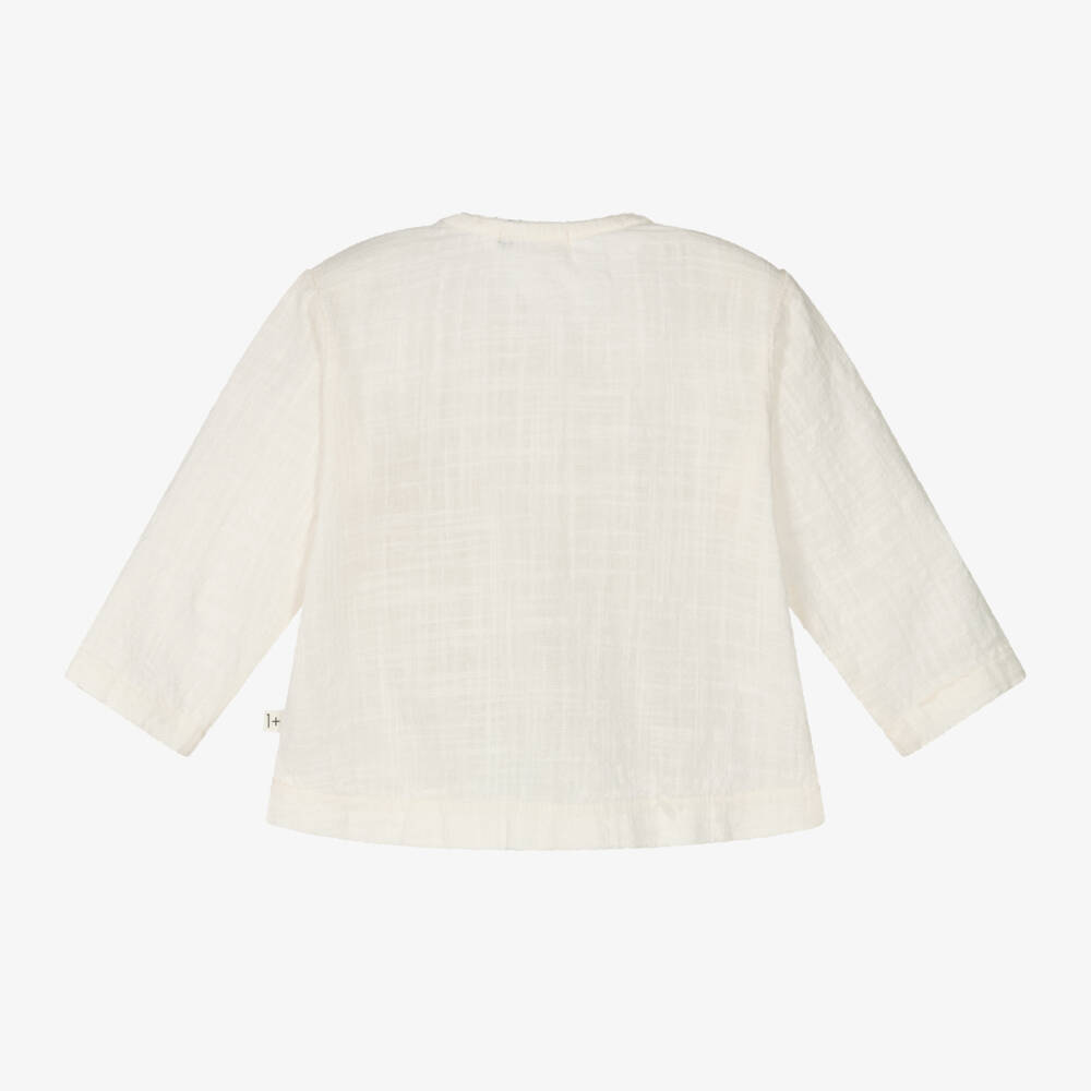 1 + in the family-Boys Ivory Soft Muslin Tee | Childrensalon Outlet