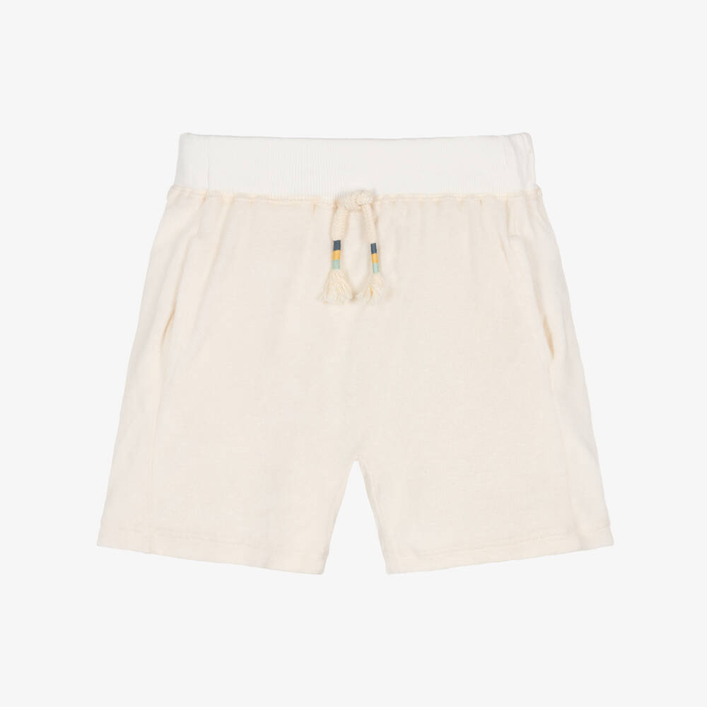 1 + in the family-Boys Ivory Soft Towelling Shorts | Childrensalon Outlet