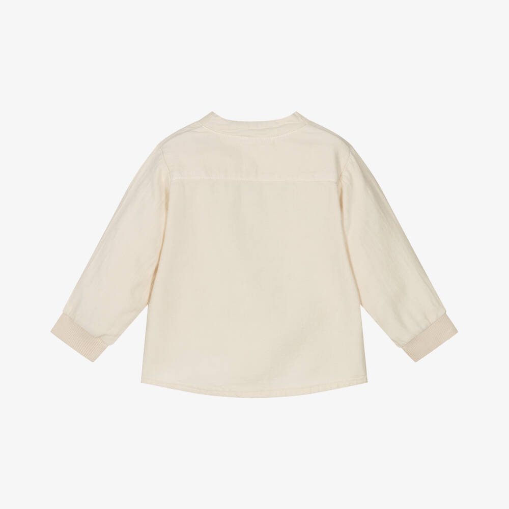 1 + in the family-Boys Light Beige Button Shirt | Childrensalon Outlet