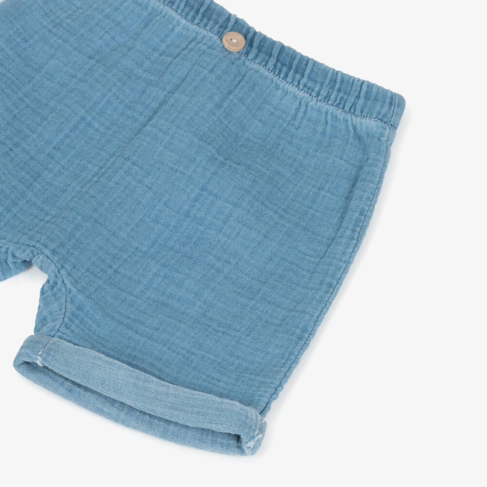 1 + in the family-شورت شامبراي أزرق فاتح للأولاد | Childrensalon Outlet