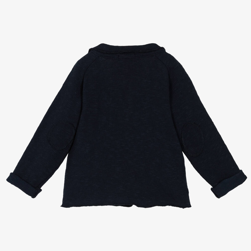 1+ ان ذا فاميلي-كارديغان أطفال ولادي قطن لون كحلي | Childrensalon Outlet