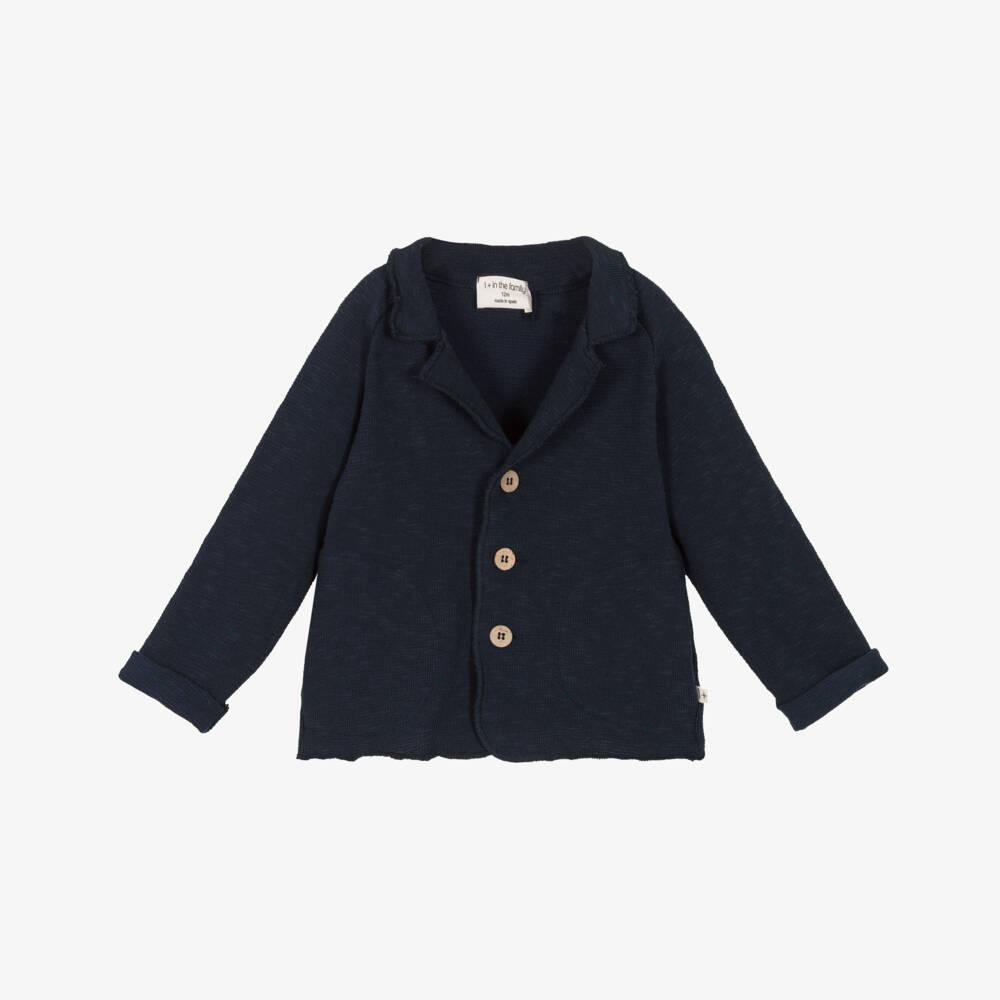 1 + in the family-Boys Navy Blue Cotton Jacket | Childrensalon Outlet