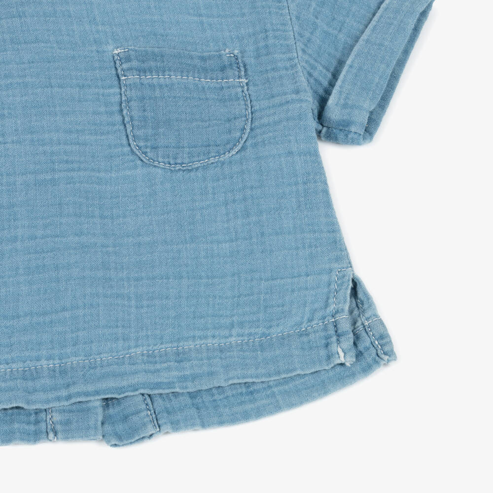 1 + in the family-تيشيرت موسلين بلون السماء للأولاد | Childrensalon Outlet