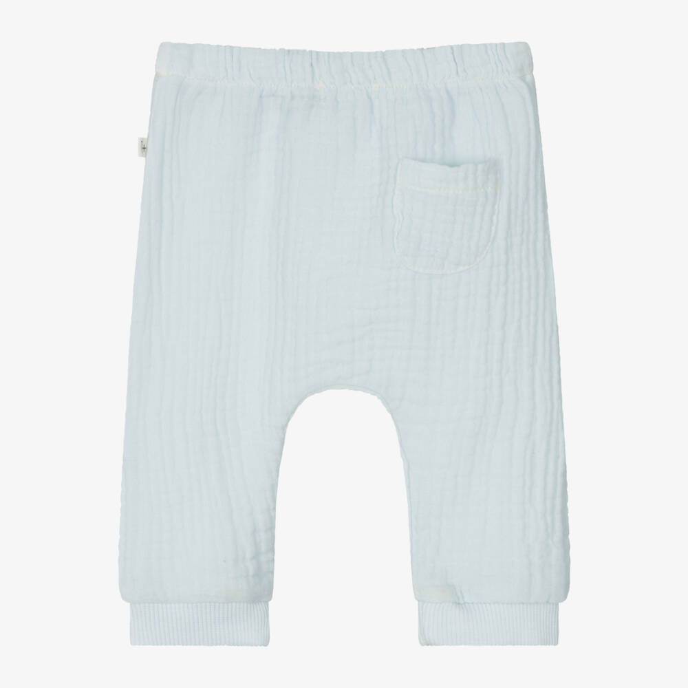 1 + in the family-Boys' Soft Blue Muslin Pants | Childrensalon Outlet