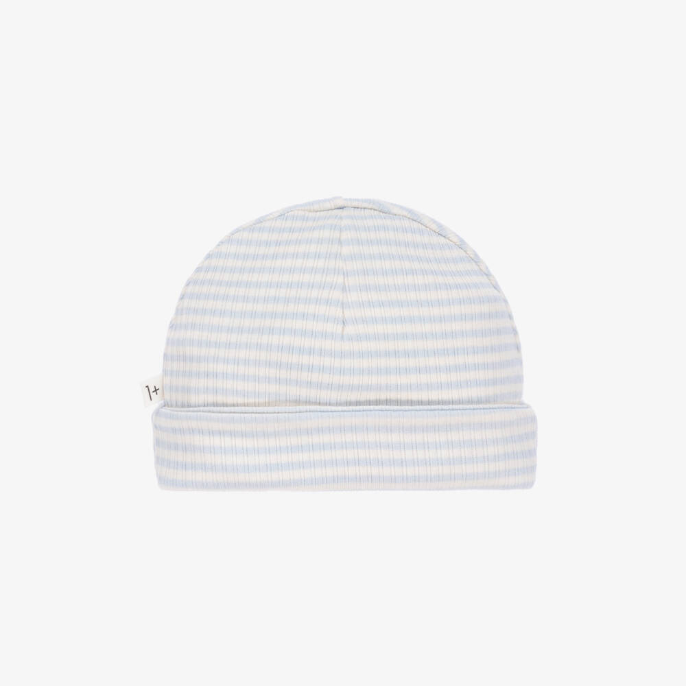1 + in the family-Boys Striped Sky & Cream Cap | Childrensalon Outlet