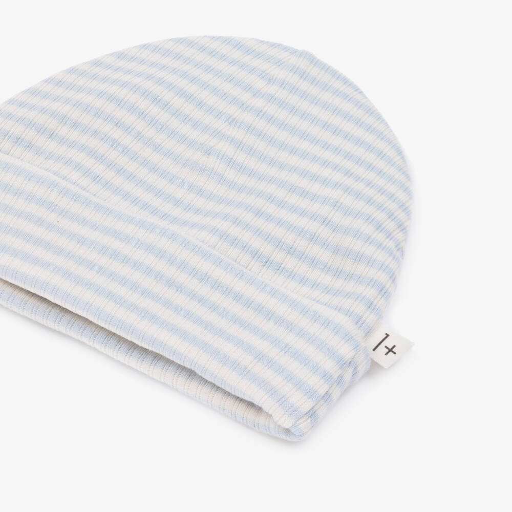 1 + in the family-Boys Striped Sky & Cream Cap | Childrensalon Outlet