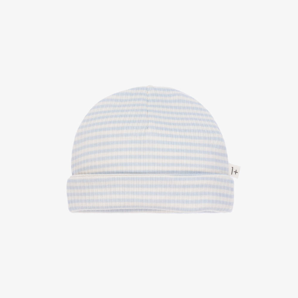 1 + in the family-Boys Striped Sky & Cream Cap | Childrensalon Outlet
