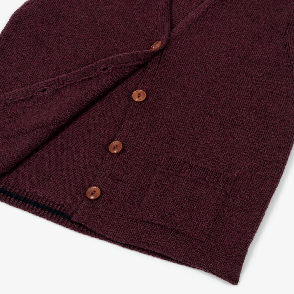 1 + in the family-Burgundy Merino Wool Knit Vest | Childrensalon Outlet