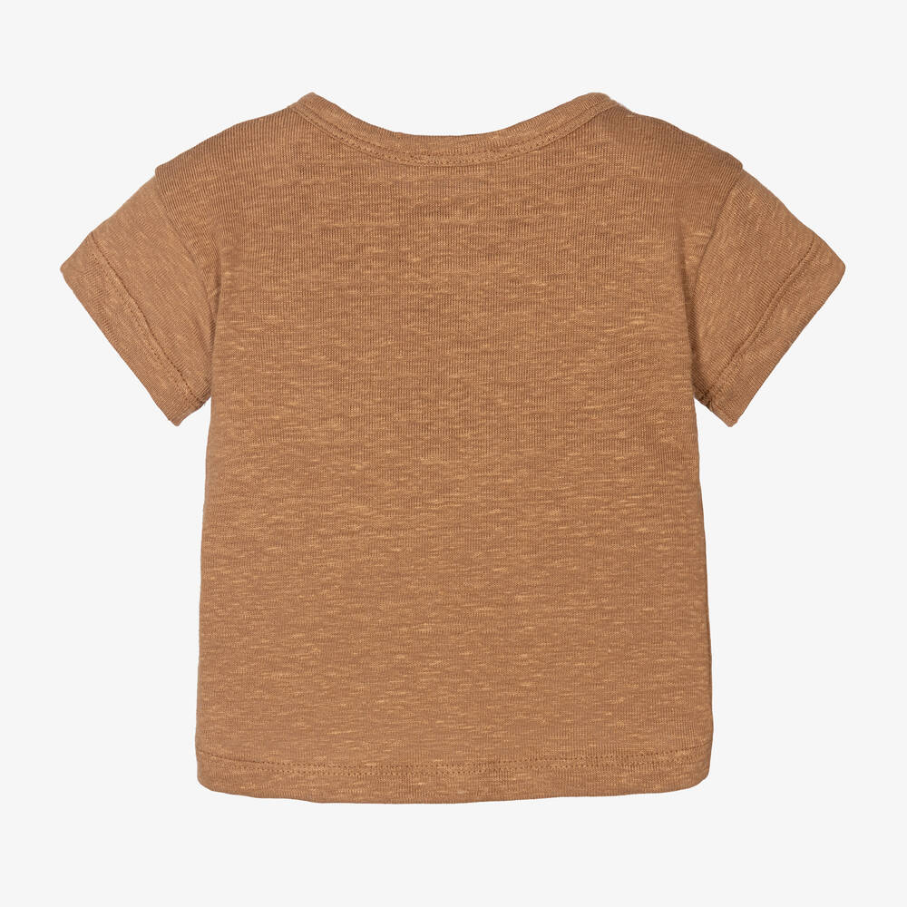 1 + in the family-Бежевая льняная футболка | Childrensalon Outlet