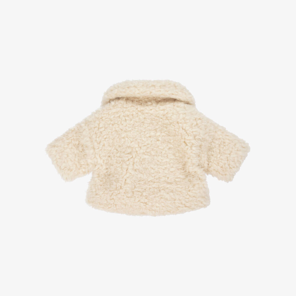 1 + in the family-Fluffy Ivory Sherpa Fleece Pram Coat | Childrensalon Outlet