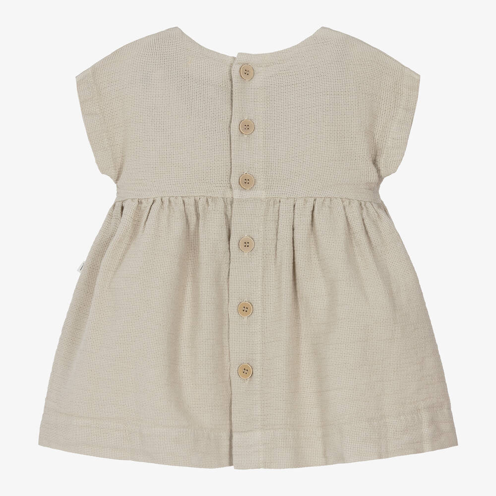 1 + in the family-فستان قطن لون بيج | Childrensalon Outlet