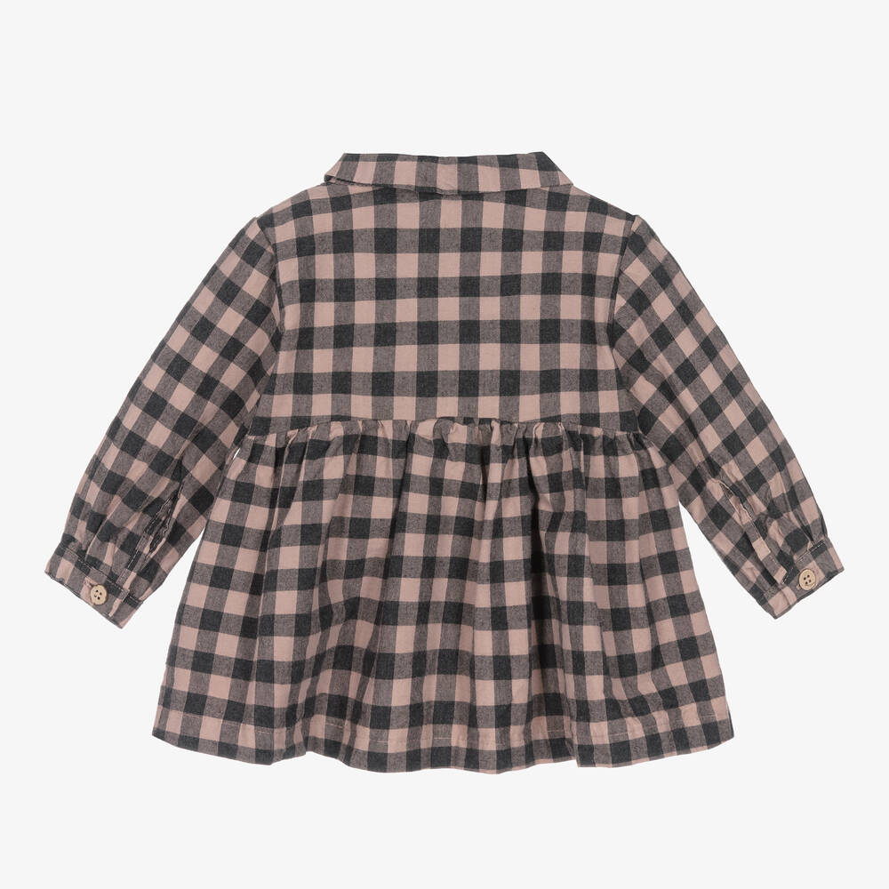 1 + in the family-Хлопковое платье в черно-розовую клетку | Childrensalon Outlet