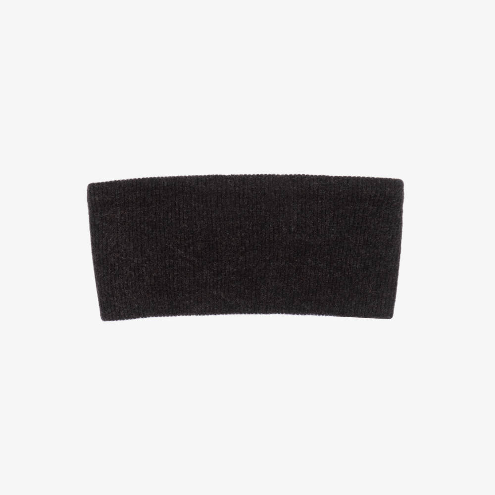 1 + in the family-Girls Charcoal Knit Bow Headband | Childrensalon Outlet