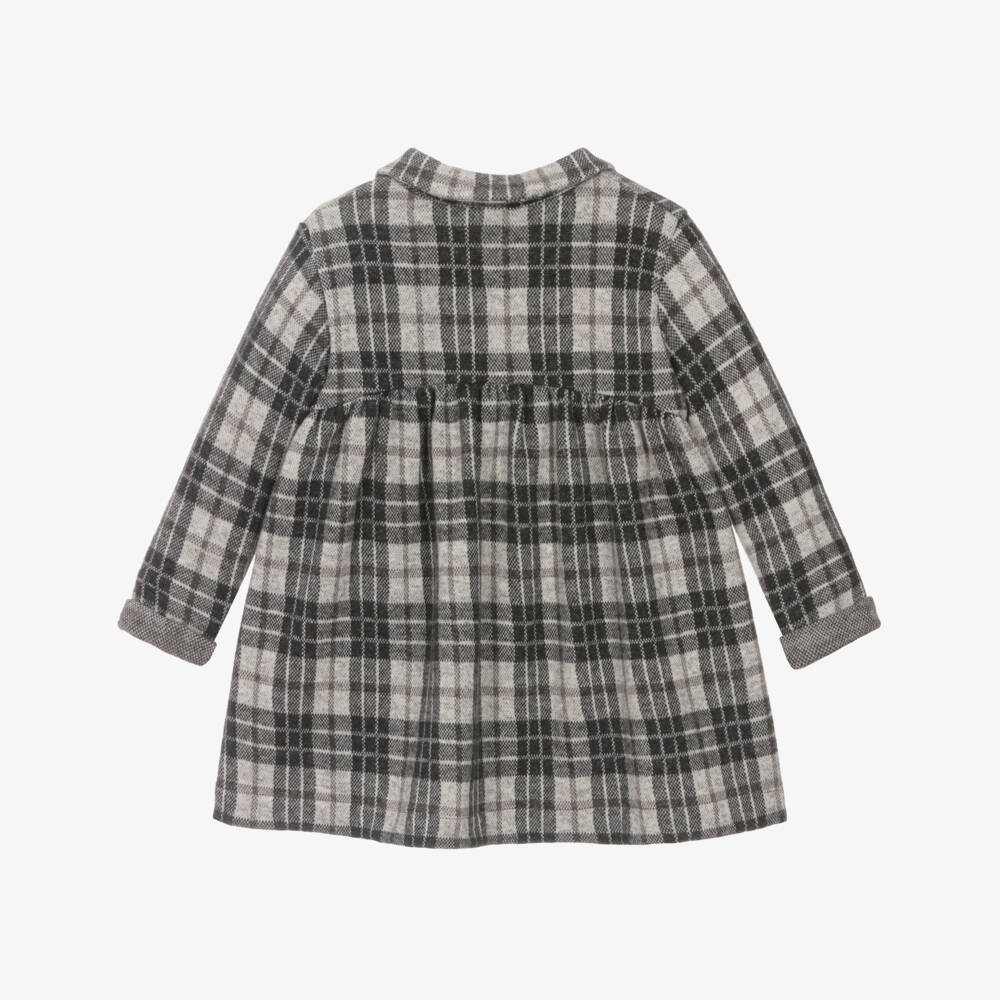 1 + in the family-Girls Charcoal Plaid Cotton Dress | Childrensalon Outlet