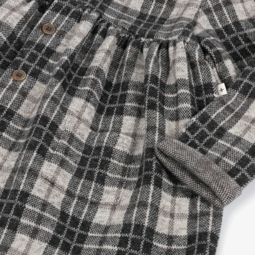 1 + in the family-فستان كاروهات قطن لون رمادي | Childrensalon Outlet