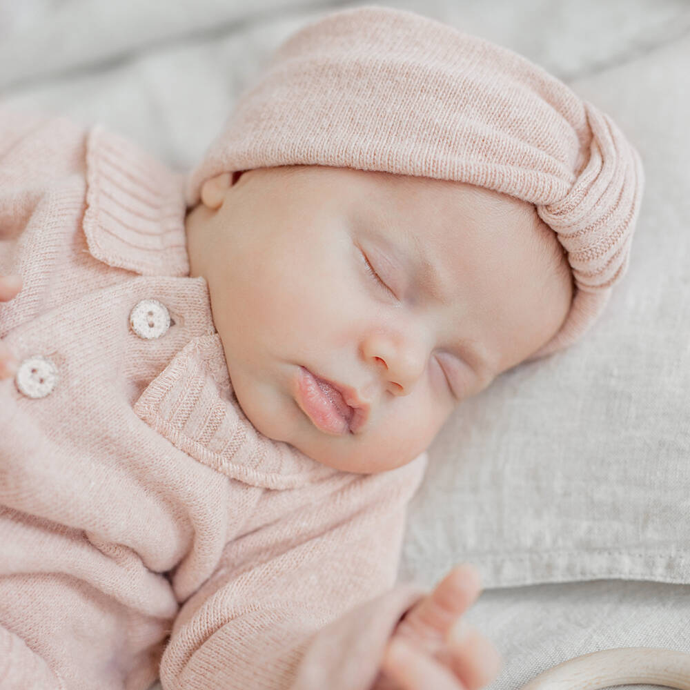 1 + in the family-Girls Delicate Pink Knit Bow Headband | Childrensalon Outlet