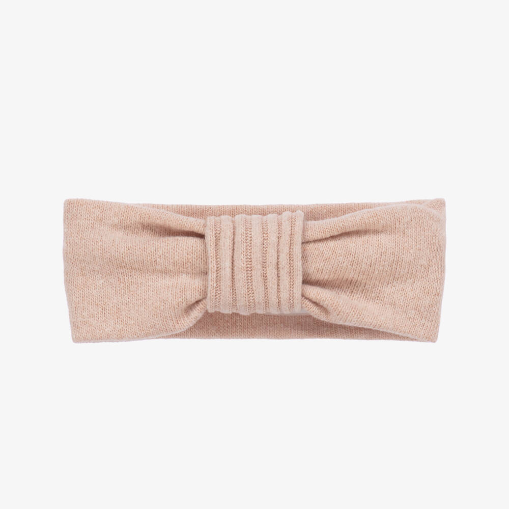 1 + in the family-Girls Delicate Pink Knit Bow Headband | Childrensalon Outlet