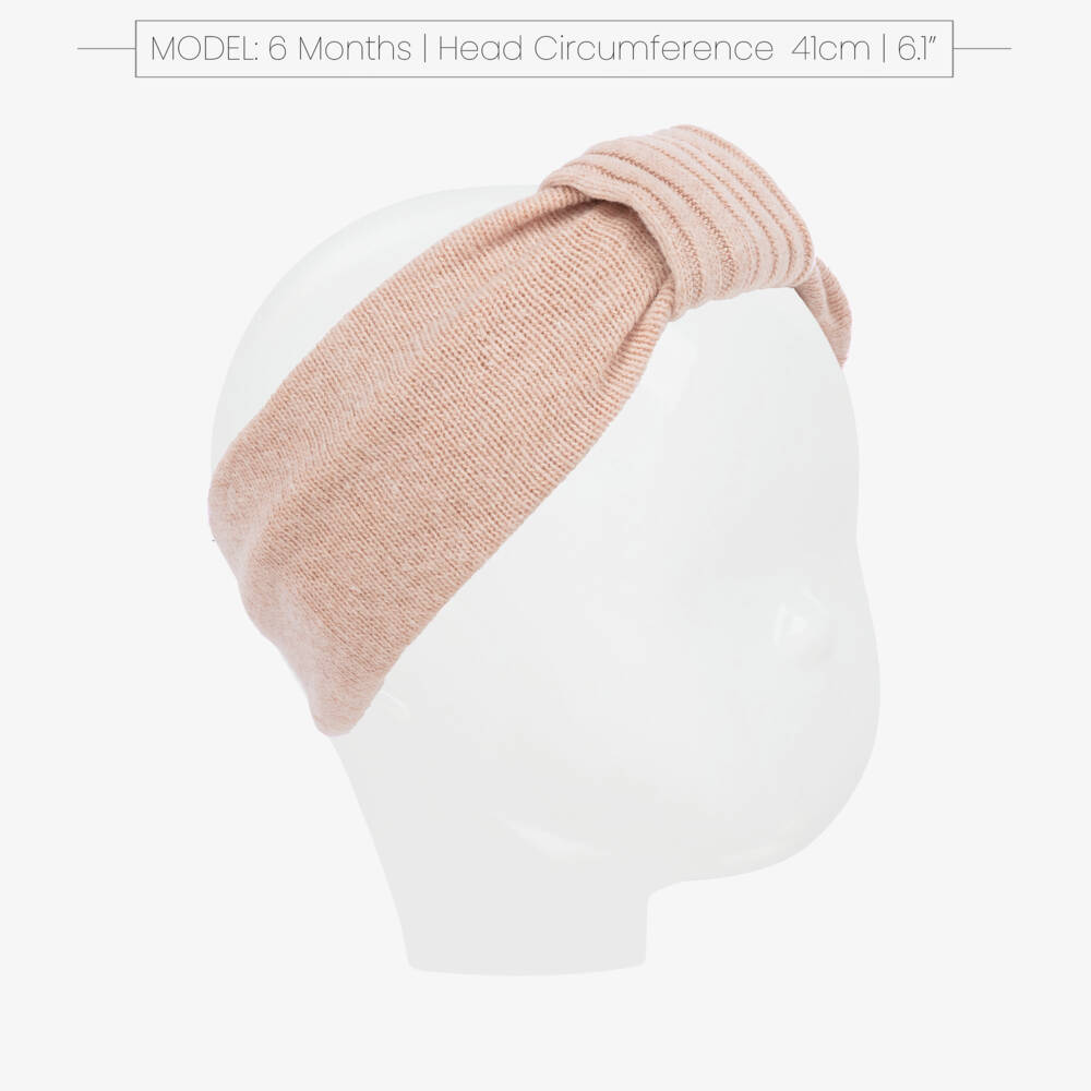 1 + in the family-Girls Delicate Pink Knit Bow Headband | Childrensalon Outlet