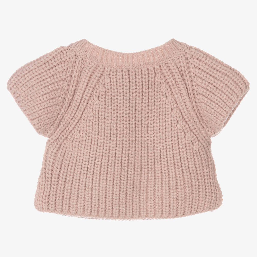 1 + in the family-Розовый вязаный свитер в рубчик | Childrensalon Outlet