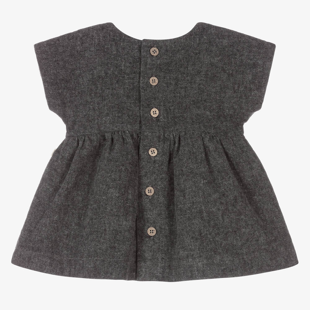 1 + in the family-Girls Grey Cotton Dress | Childrensalon Outlet