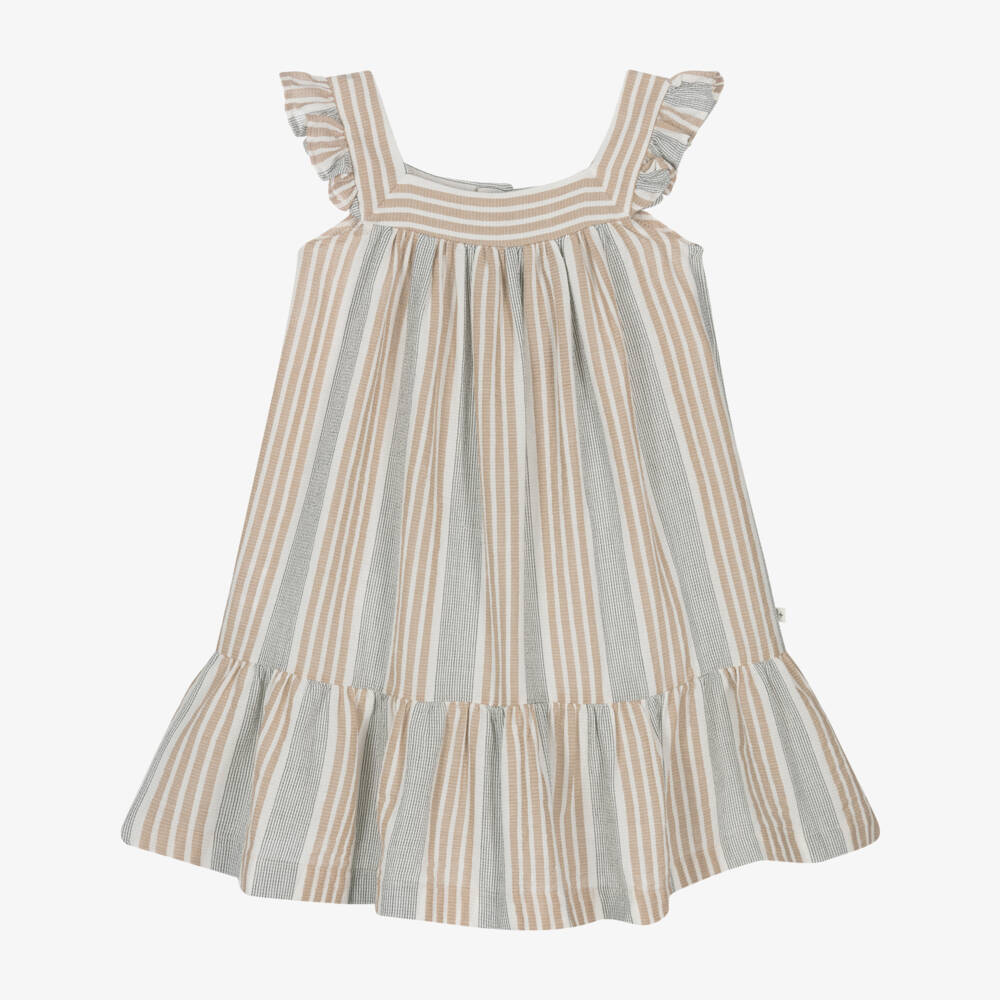 1 + in the family-فستان مخطط عاجي وبيج للبنات | Childrensalon Outlet