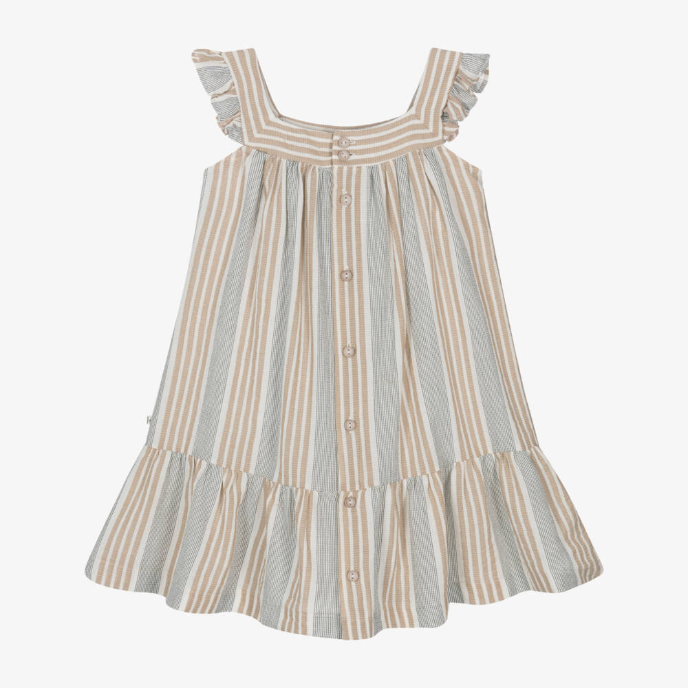 1 + in the family-فستان مخطط عاجي وبيج للبنات | Childrensalon Outlet