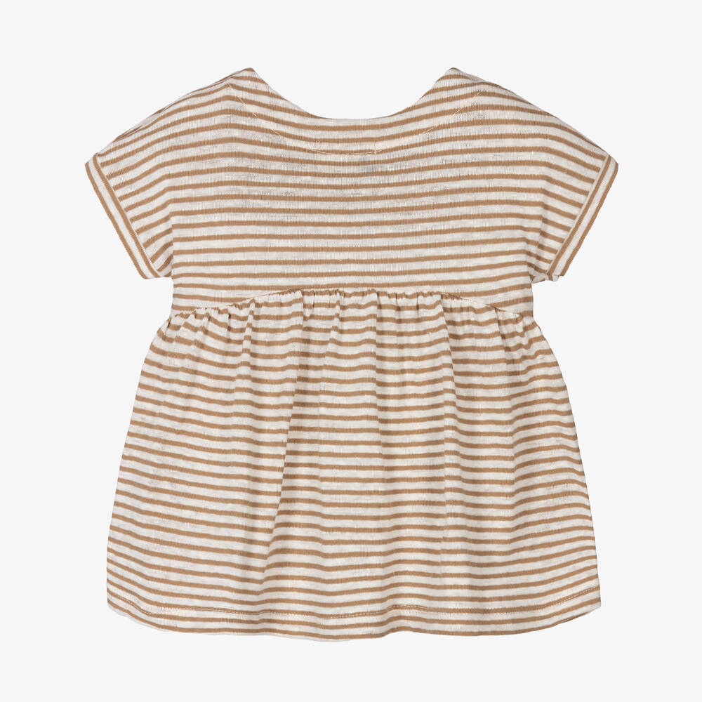 1 + in the family-Кремовое платье в бежевую полоску | Childrensalon Outlet