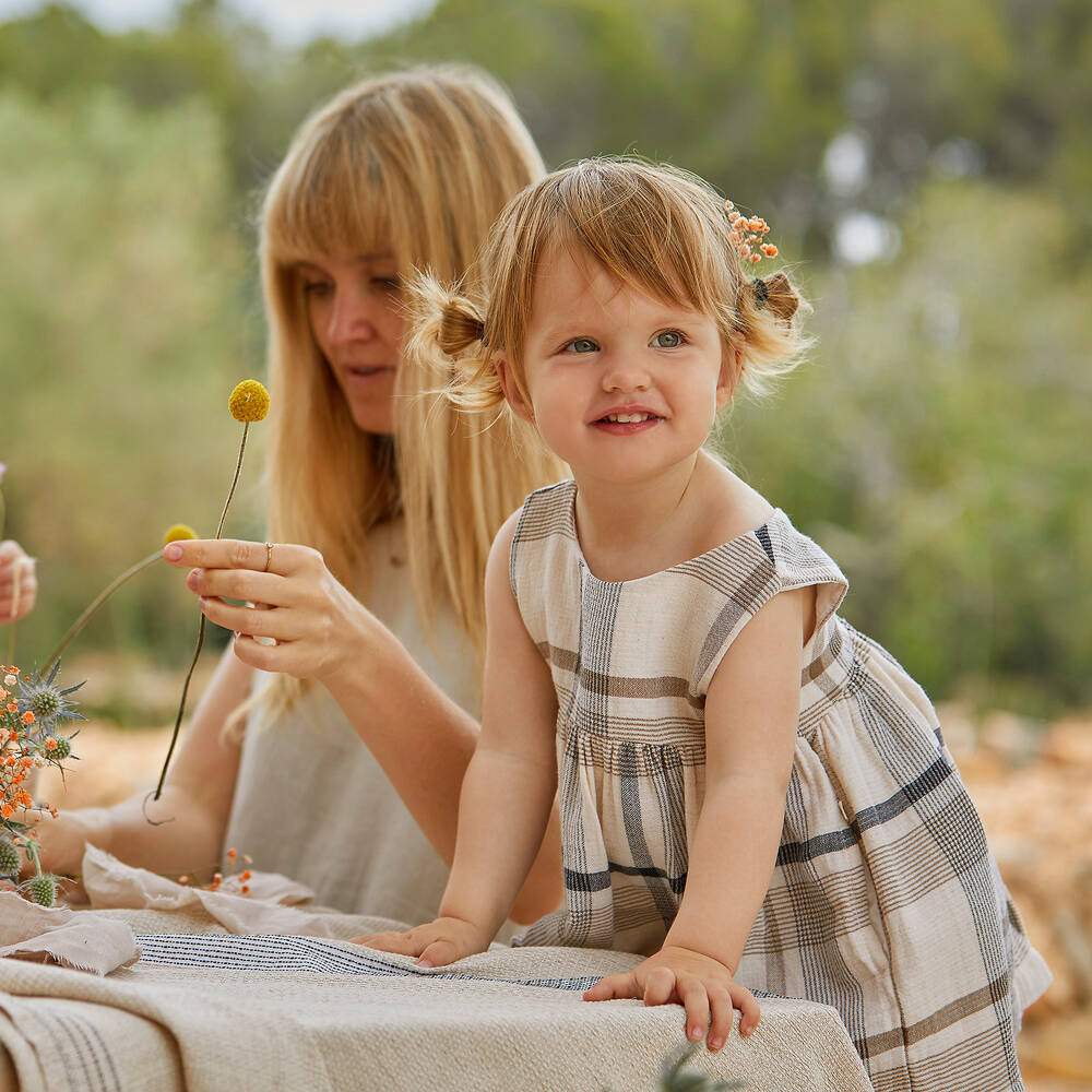 1 + in the family-فستان قطن موسلين لون عاجي | Childrensalon Outlet