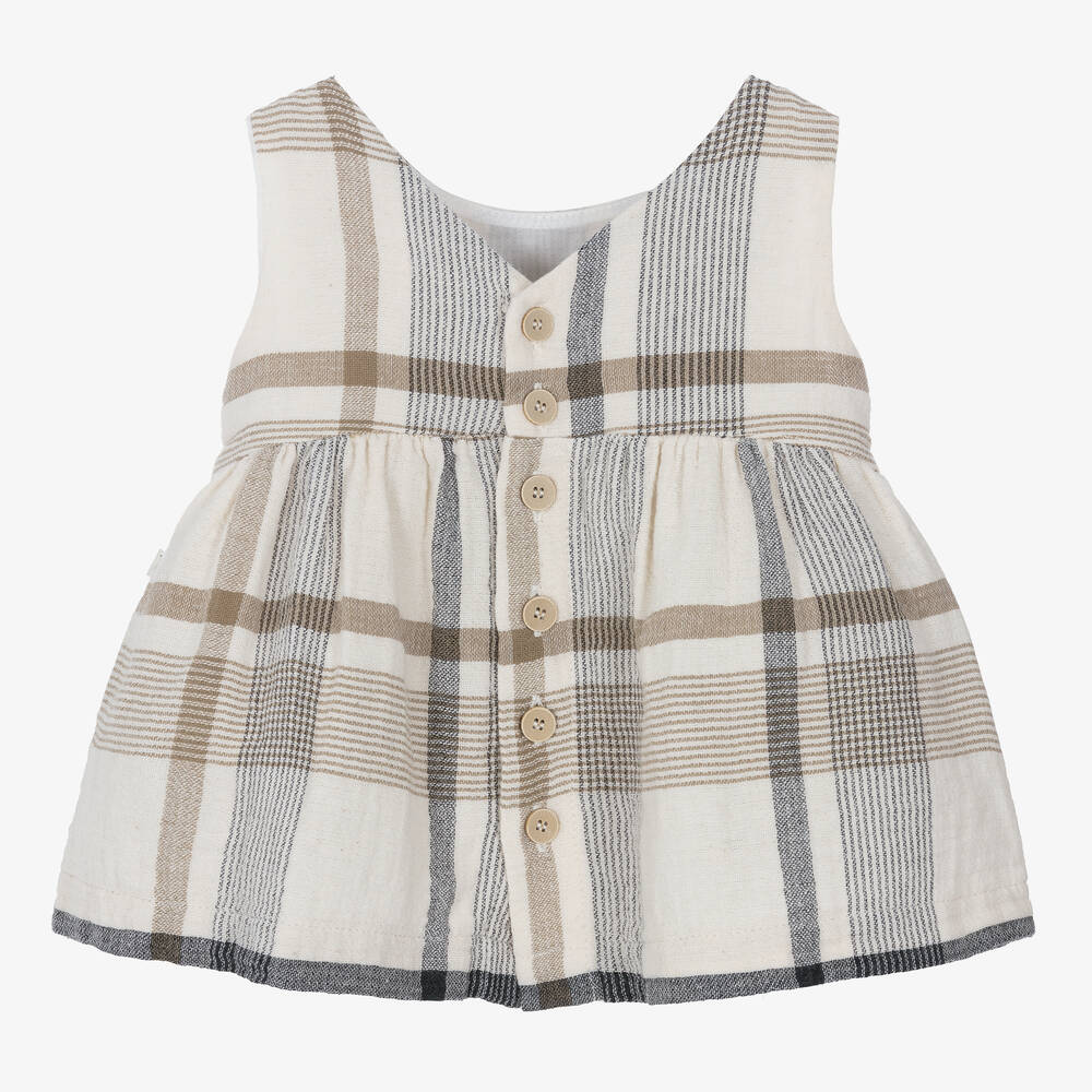 1 + in the family-فستان قطن موسلين لون عاجي | Childrensalon Outlet