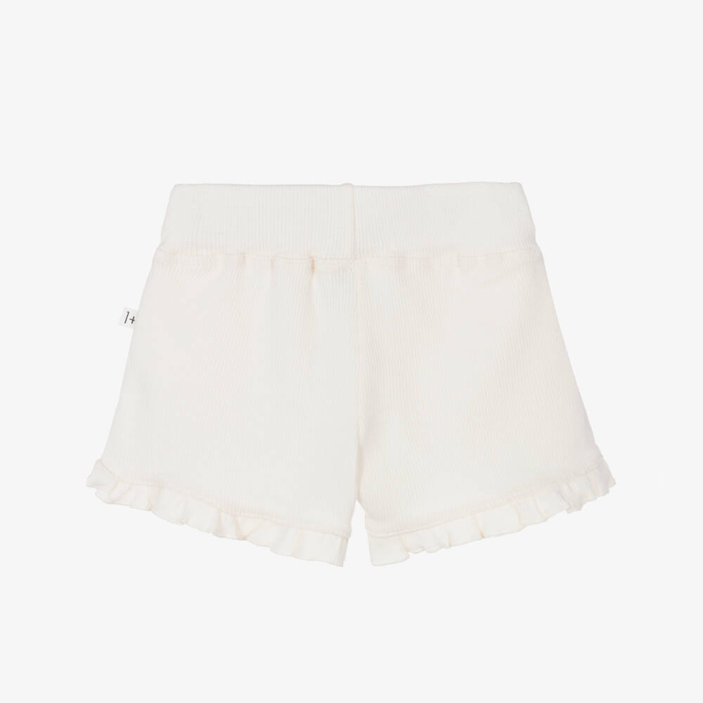 1 + in the family-Girls Ivory Cotton Shorts | Childrensalon Outlet