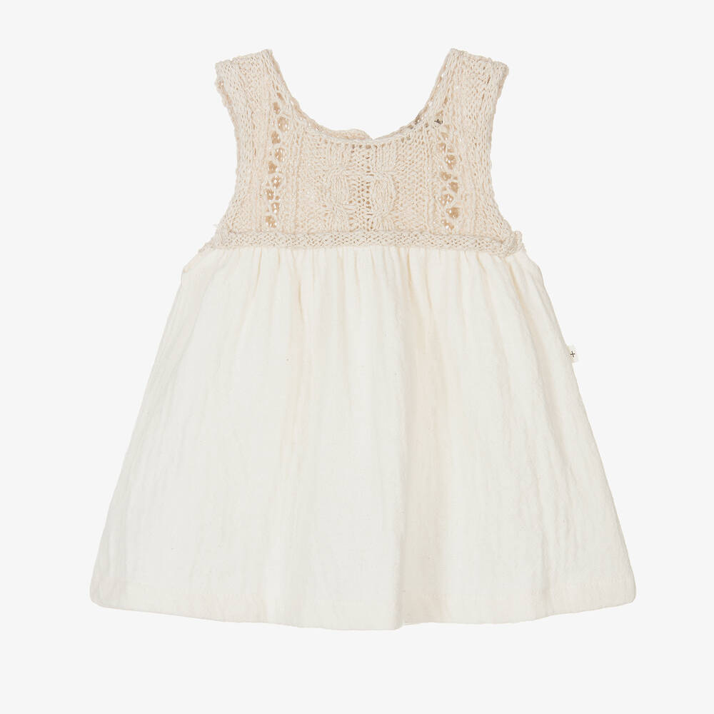 1 + in the family - Girls Ivory Crochet Dress | Childrensalon