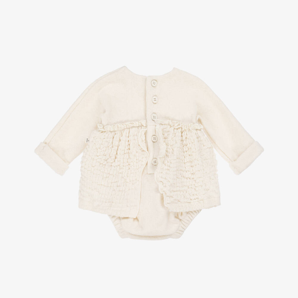 1 + in the family-Кремовое вязаное платье-боди для девочек | Childrensalon Outlet
