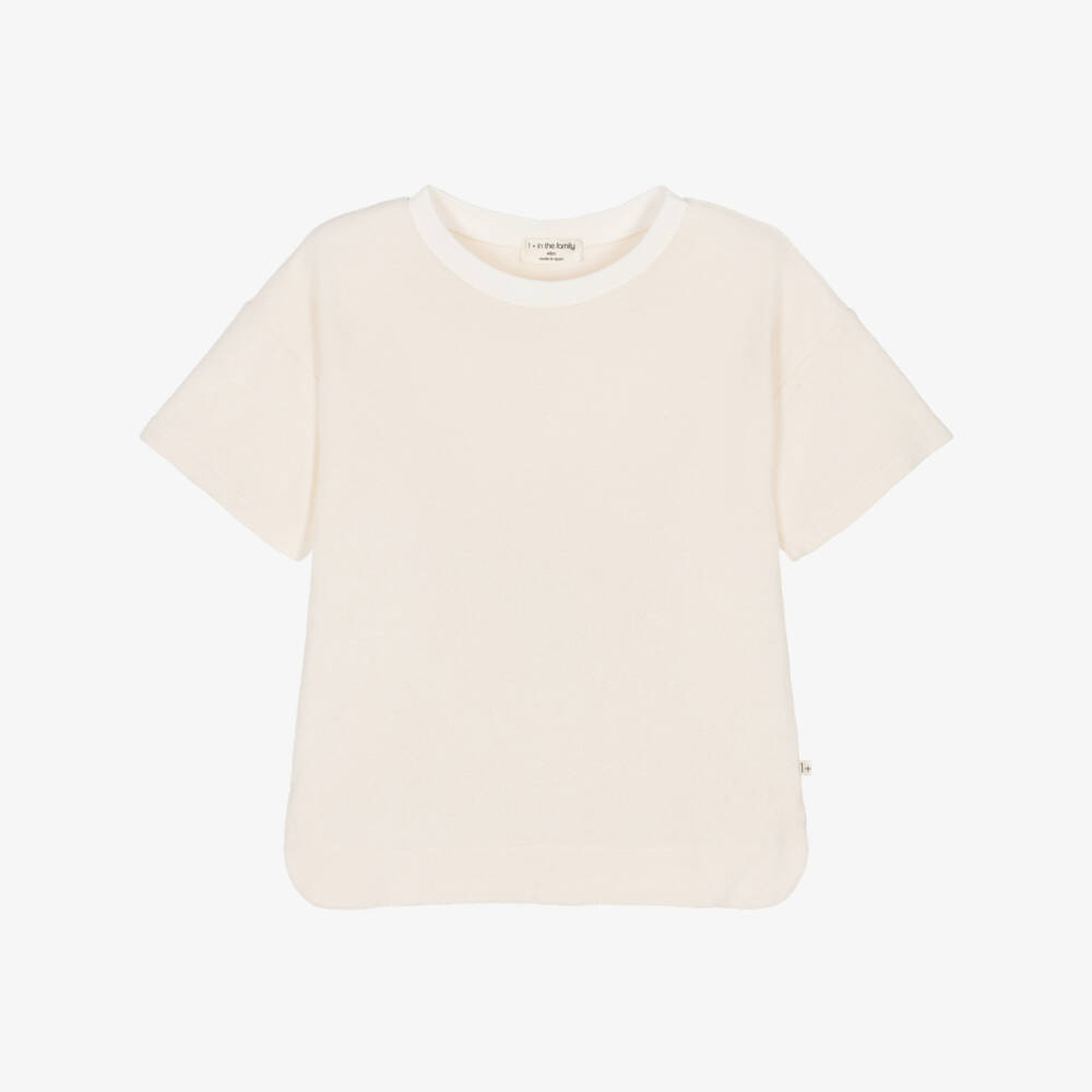 1 + in the family-بلوزة تيري بيضاء للبنات | Childrensalon Outlet