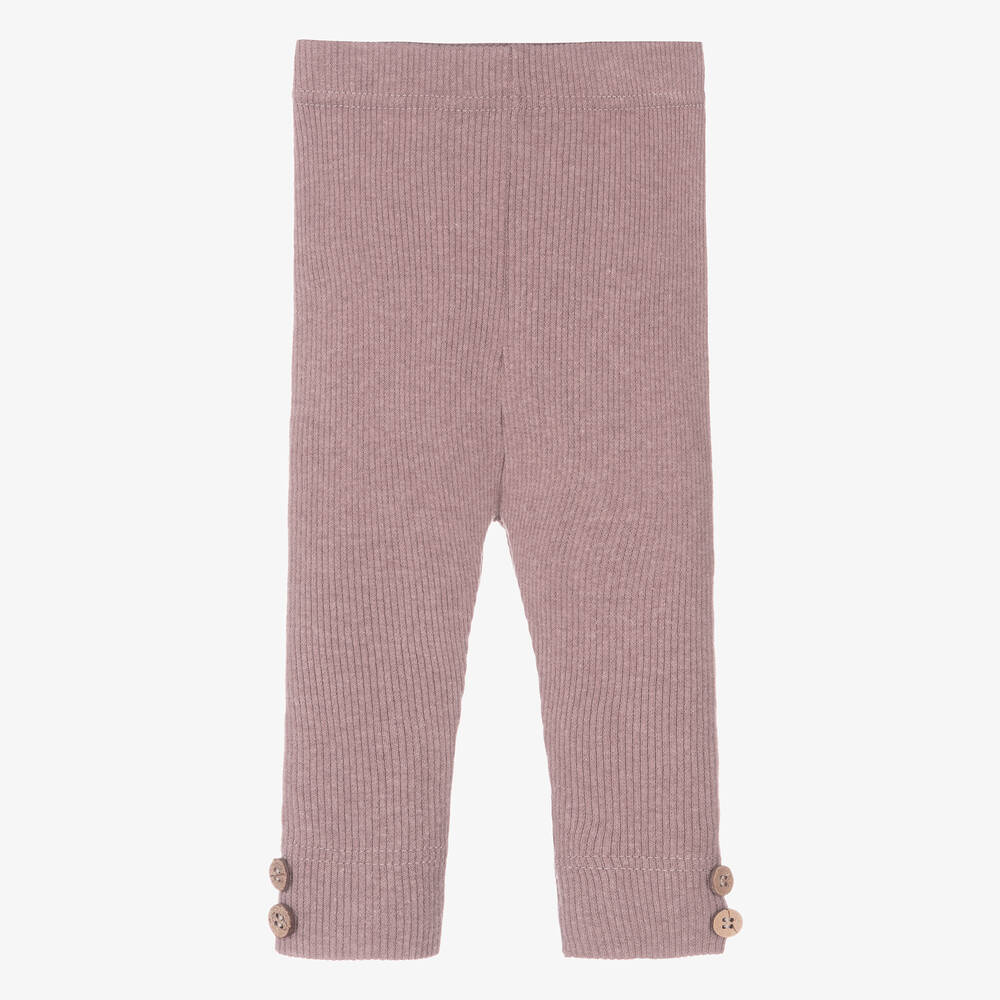 1 + in the family-Лиловые хлопковые легинсы в рубчик для девочек | Childrensalon Outlet
