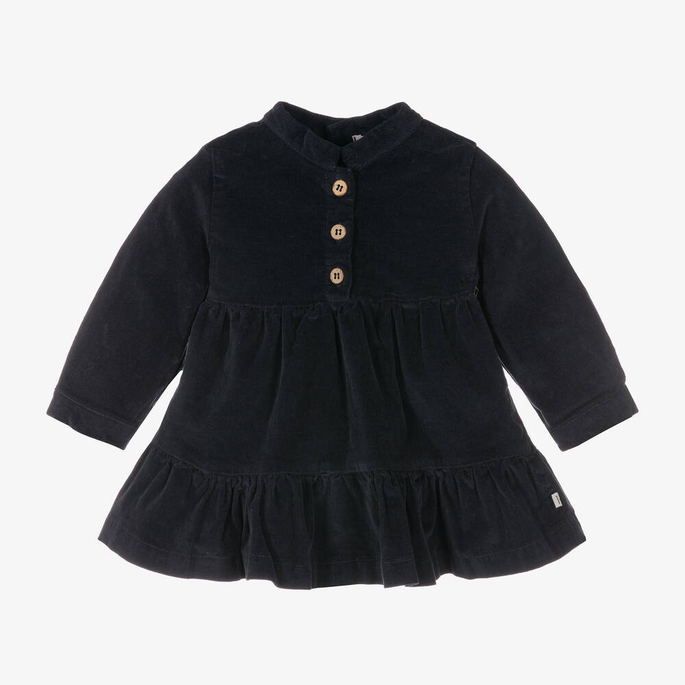 1 + in the family - Robe marine velours côtelé Fille | Childrensalon