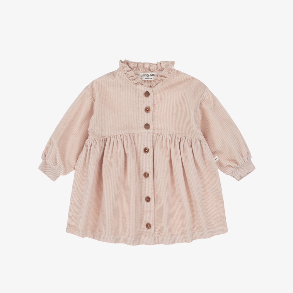 1 + in the family-Girls Pale Pink Cotton Corduroy Dress | Childrensalon Outlet