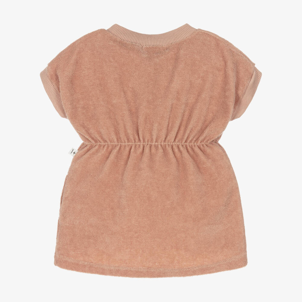 1 + in the family-Girls Pink Cotton Towelling Dress | Childrensalon Outlet