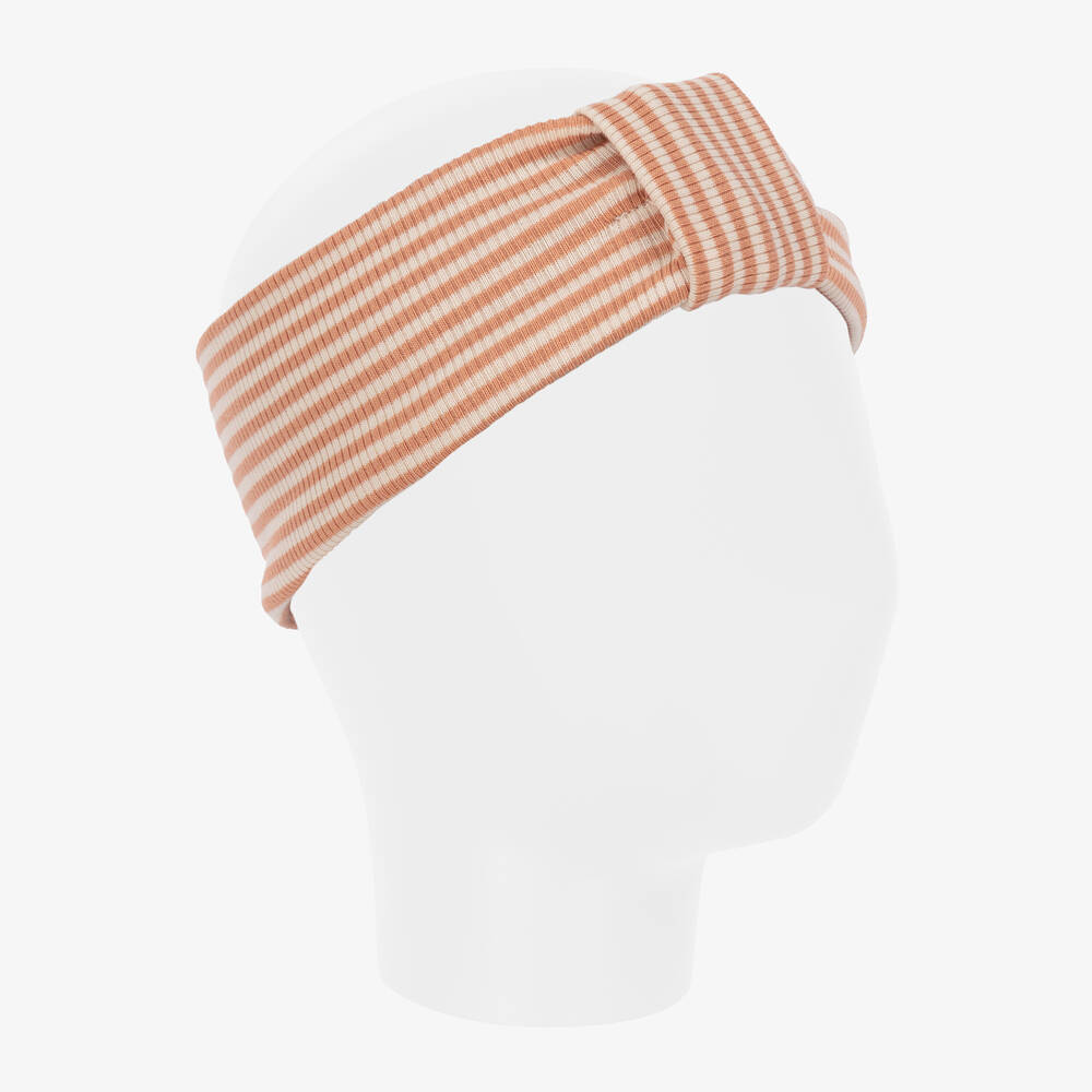 1 + in the family-Girls Pink & Ivory Cotton Bow Headband | Childrensalon Outlet