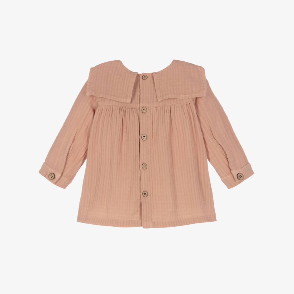 1 + in the family-Girls Pink Muslin Dress | Childrensalon Outlet