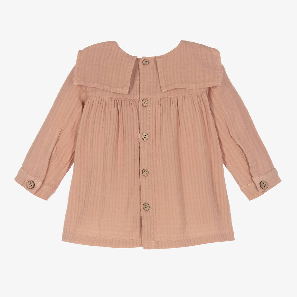 1 + in the family-فستان قطن موسلين لون زهري | Childrensalon Outlet