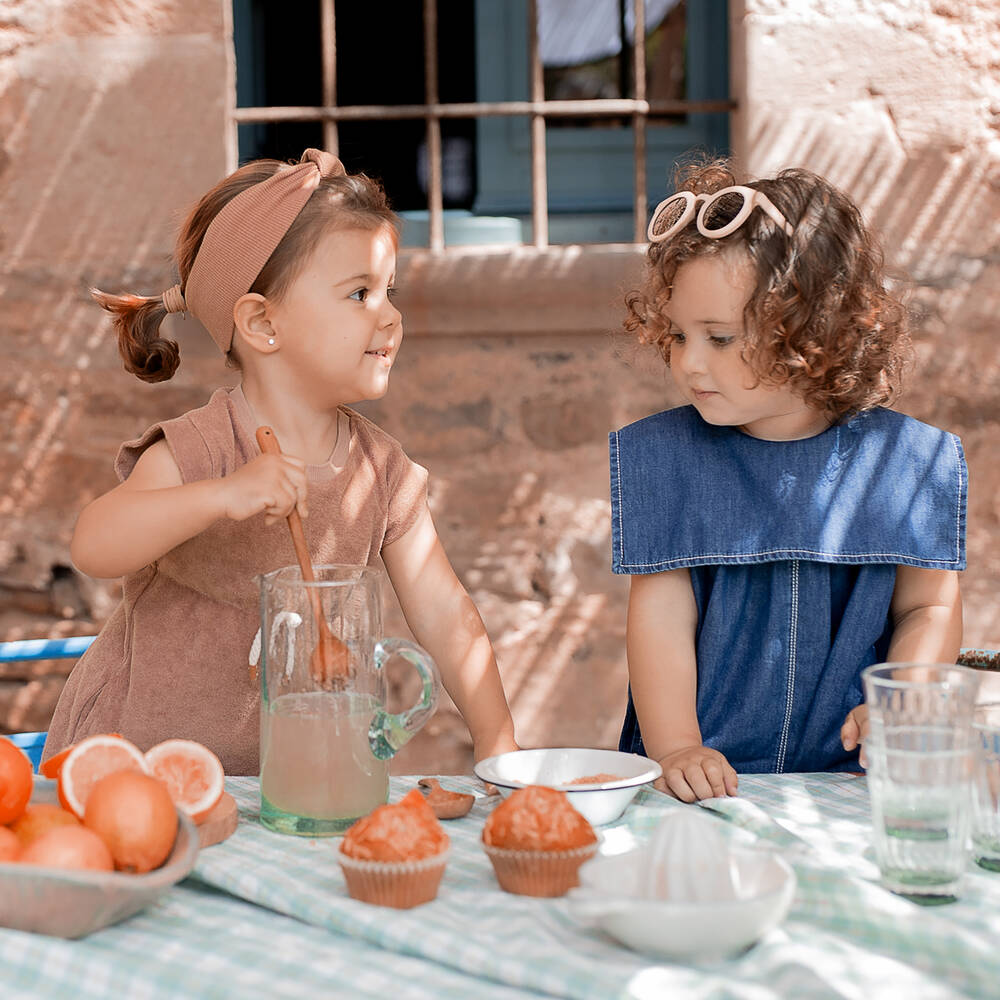 1 + in the family-فستان أطفال بناتي قطن لون زهري | Childrensalon Outlet