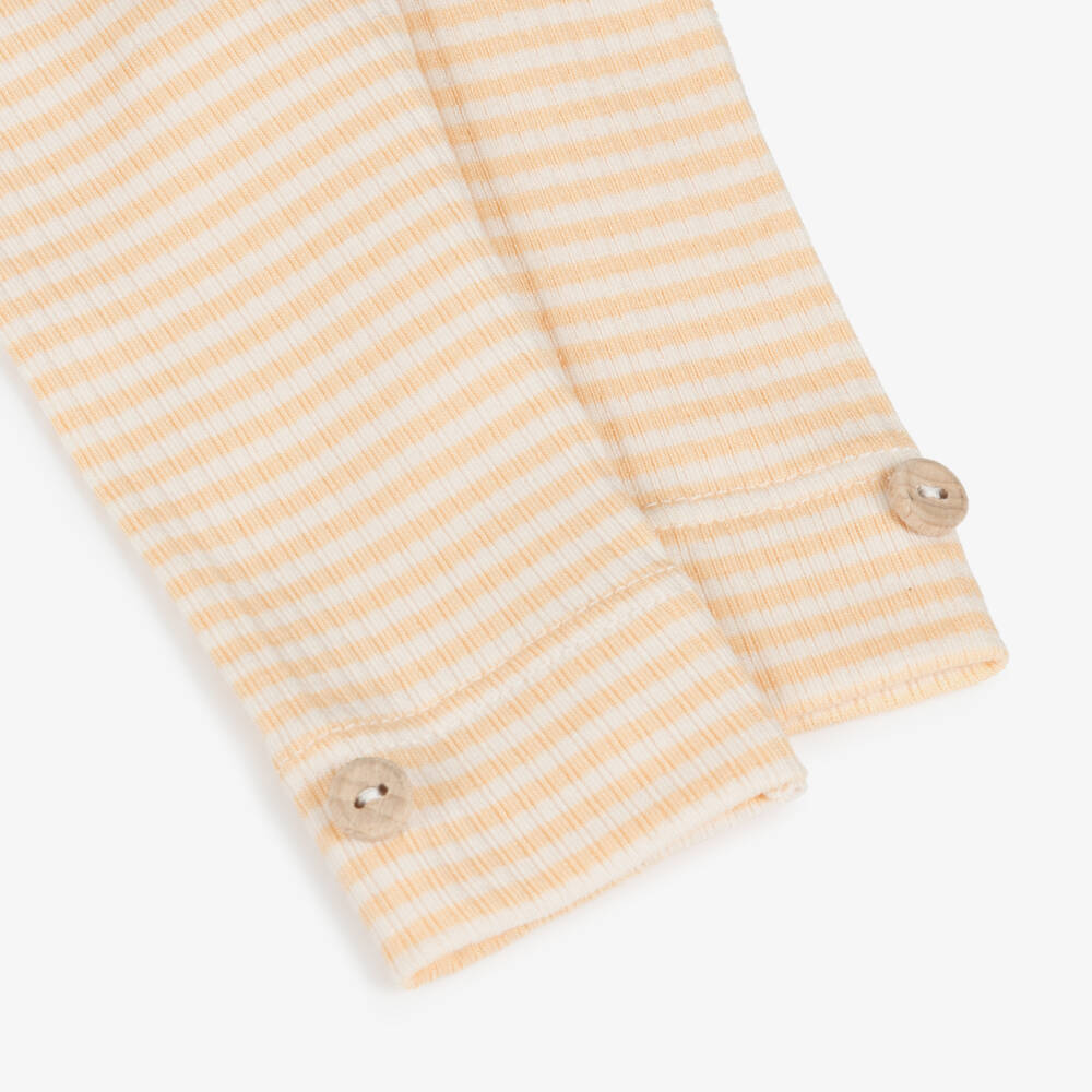1 + in the family-Girls Soft Cotton Yellow Striped Leggings | Childrensalon Outlet