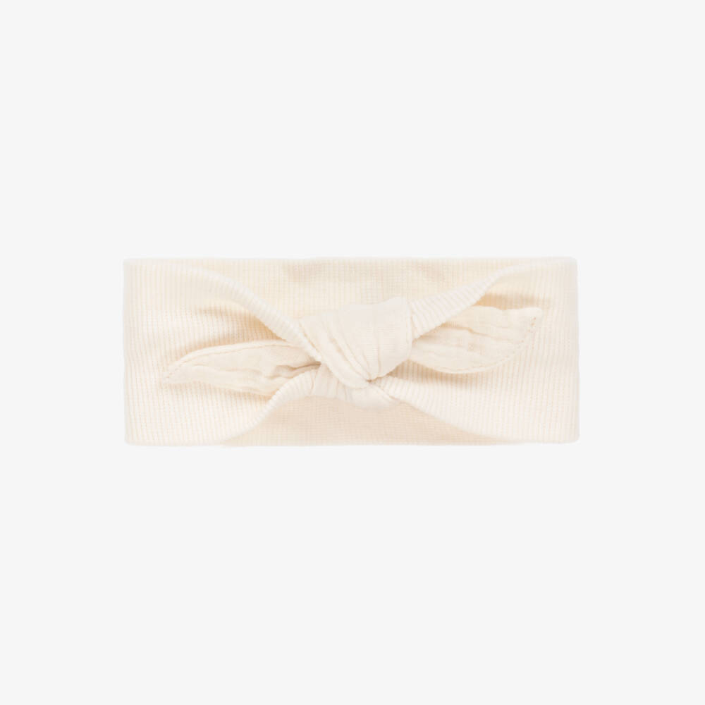 1 + in the family-Girls Soft Ivory Bow Hairband | Childrensalon Outlet