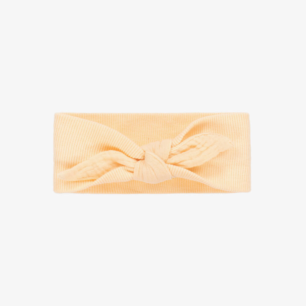 1 + in the family-Girls Soft Peach Cotton Hairband | Childrensalon Outlet