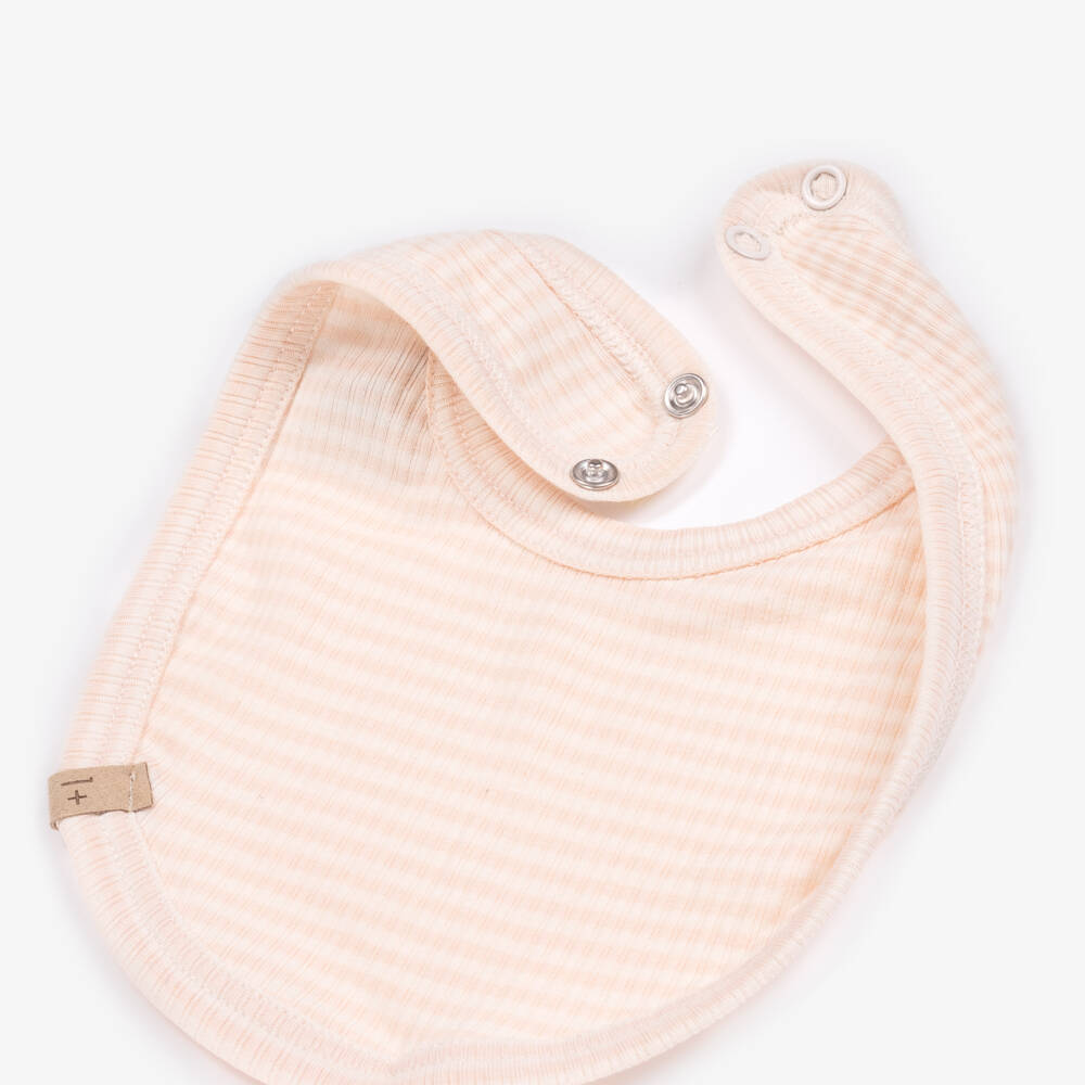 1 + in the family-Girls Soft Pink Striped Bib | Childrensalon Outlet