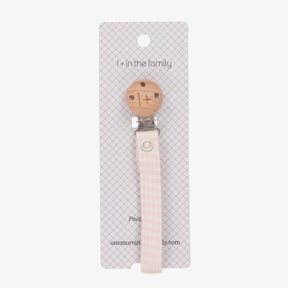 1 + in the family-Girls Soft Pink Striped Soother Holder | Childrensalon Outlet