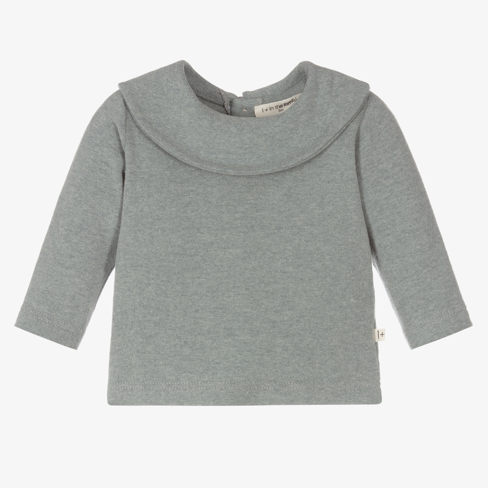 1 + in the family - Green Cotton Top | Childrensalon