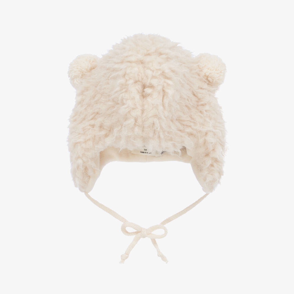 1 + in the family-Infant Boy Ivory Fleece Hat | Childrensalon Outlet