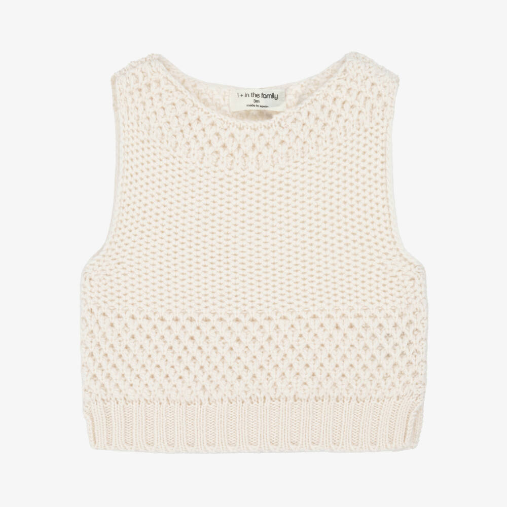 1 + in the family-Ivory Baby Merino Knit Slipover | Childrensalon Outlet