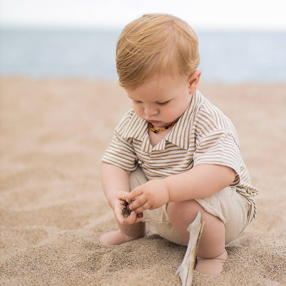 1 + in the family-Ivory & Beige Striped Top | Childrensalon Outlet